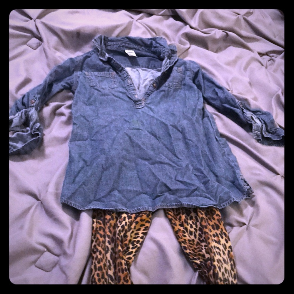 Bundle Jean Legging Top and Cheetah print Leggings